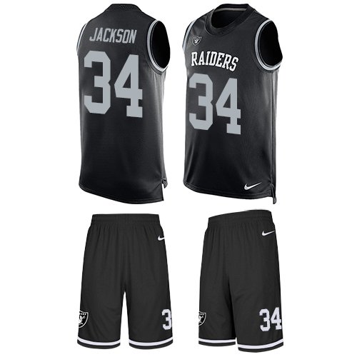 Nike Raiders #34 Bo Jackson Black Team Color Men's Stitched NFL Limited Tank Top Suit Jersey - Click Image to Close